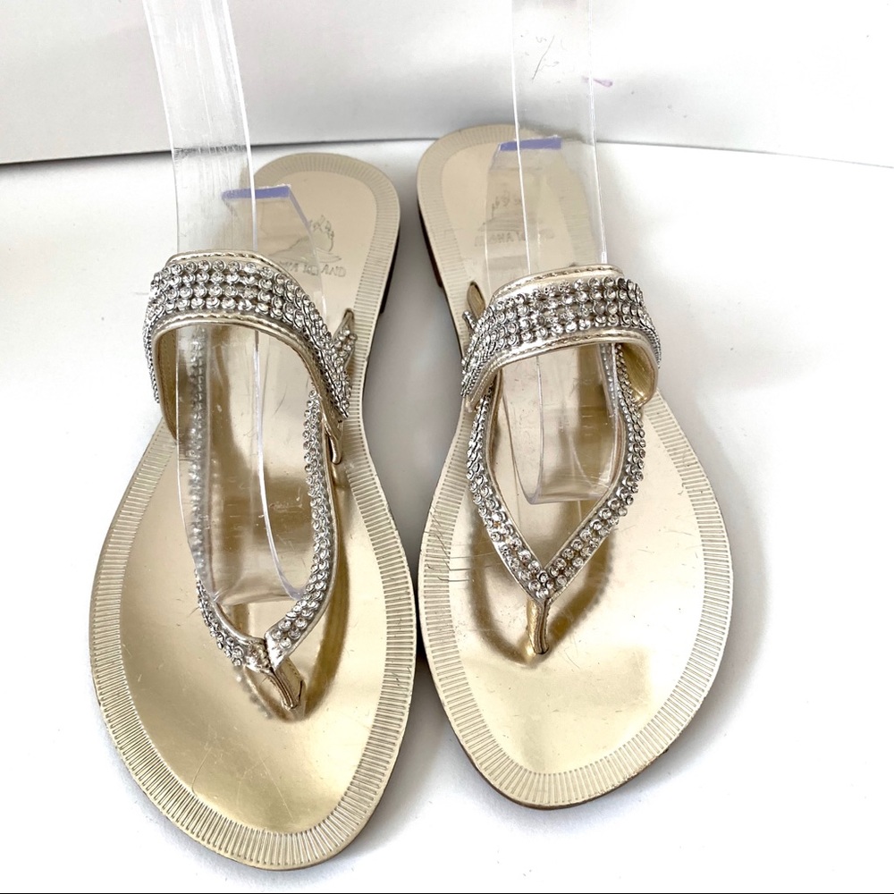 ALOHA ISLAND Rhinestone Strappy Sandals—SZ. 6